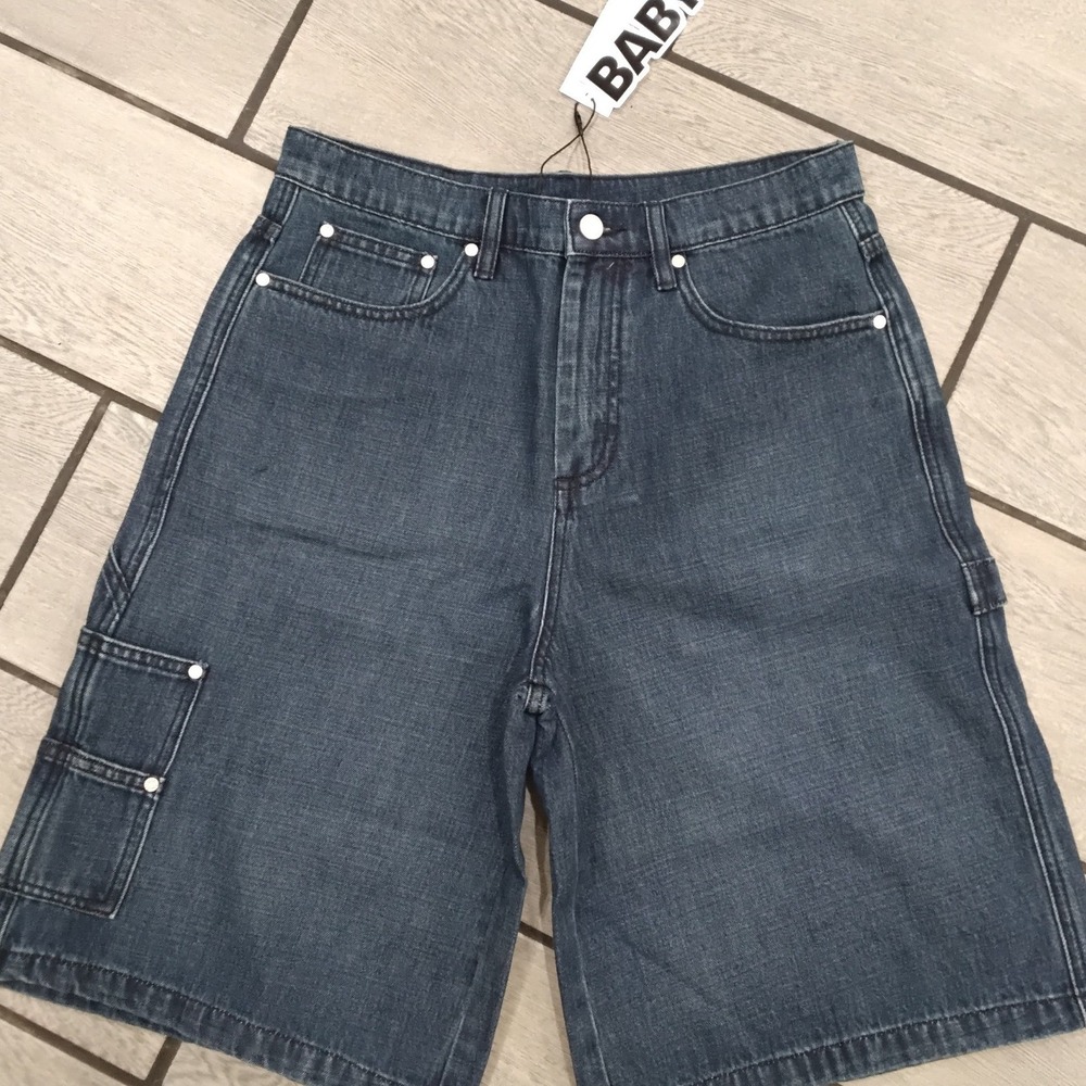 Babylon LA Mens Dark Wash Carpenter Denim Shorts Blue Size 30 NWT Streetwear